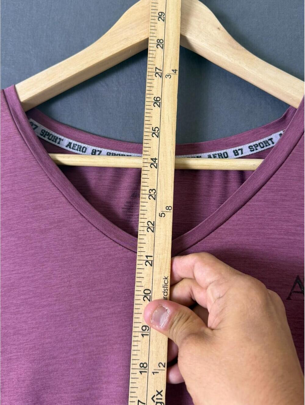 Aeropostale A87 Sport V Neck T Shirt Womens 2X Burgundy Pink Short Sleeve Top - Picture 6 of 7